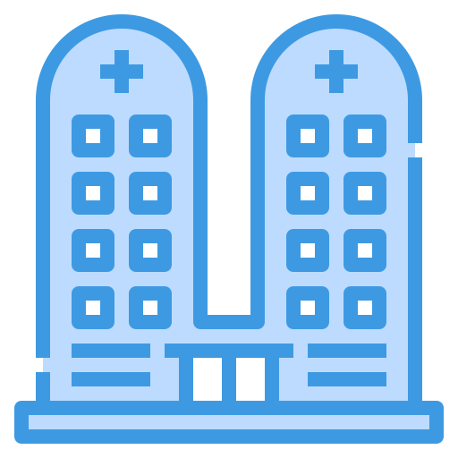 Hospital building itim2101 Blue icon