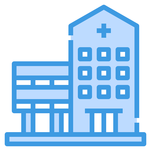 Hospital building itim2101 Blue icon