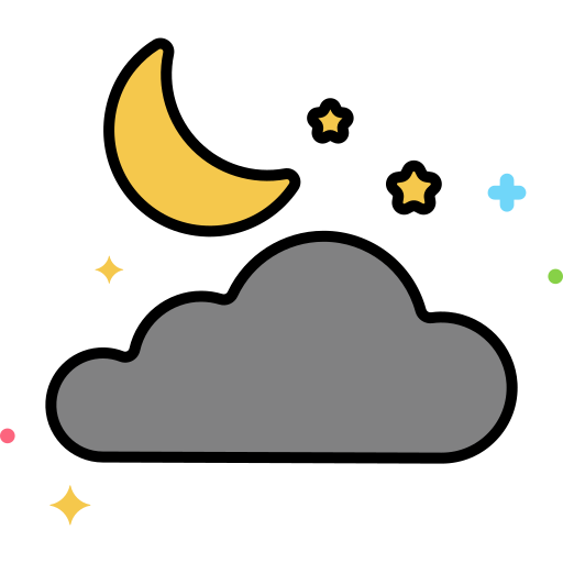 nuit Flaticons Lineal Color Icône