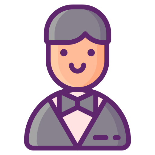Waiter Flaticons Lineal Color icon