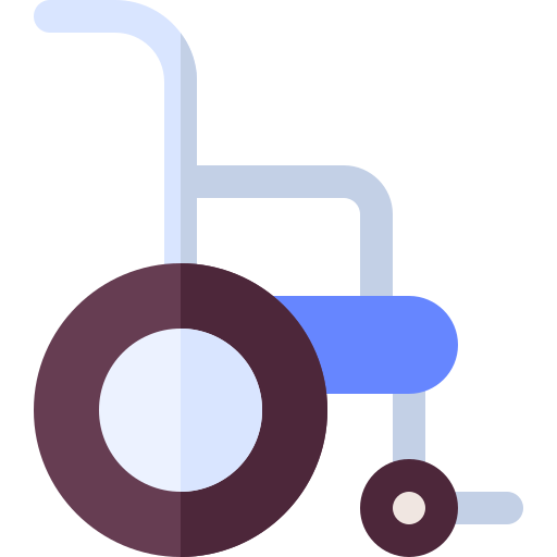 silla de ruedas Basic Rounded Flat icono