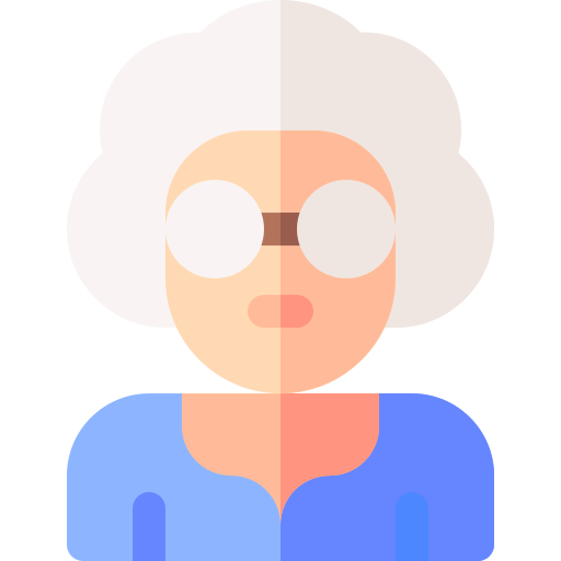 oude vrouw Basic Rounded Flat icoon