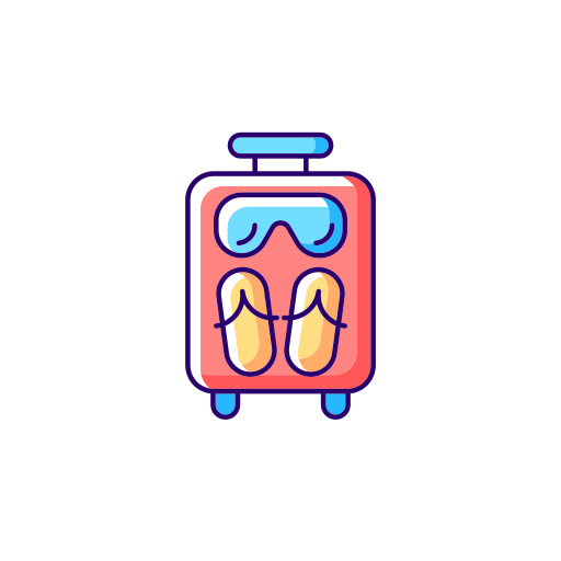 Suitcase cart Generic Outline Color icon