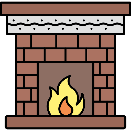 Fireplace Generic Thin Outline Color icon