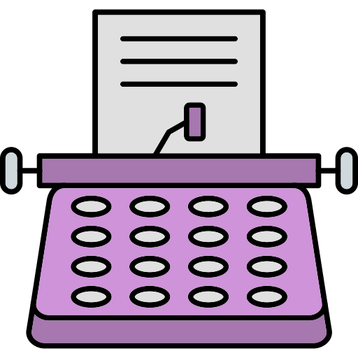 máquina de escribir Generic Thin Outline Color icono