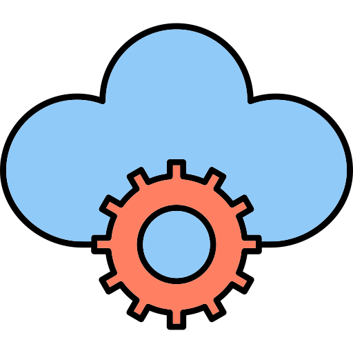 configuración de la nube Generic Thin Outline Color icono