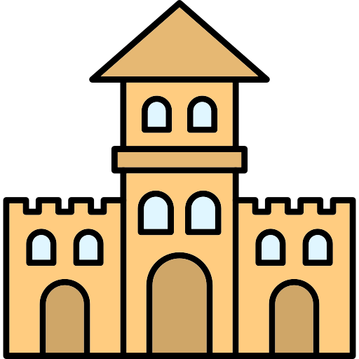 castillo de arena Generic Thin Outline Color icono