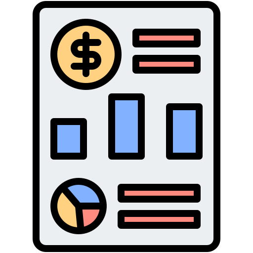 Финансовая база данных Generic Outline Color иконка