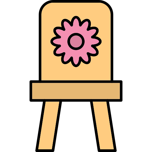 Chair Generic Thin Outline Color icon