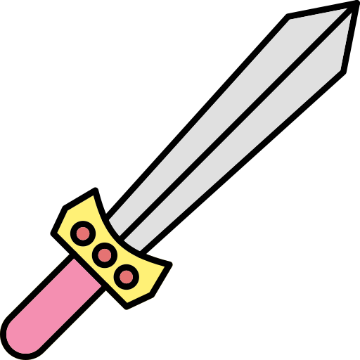 Sword Generic Thin Outline Color icon