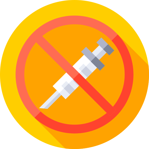 keine impfstoffe Flat Circular Flat icon