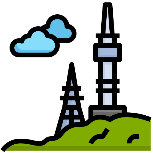 Сеульская башня Surang Lineal Color иконка