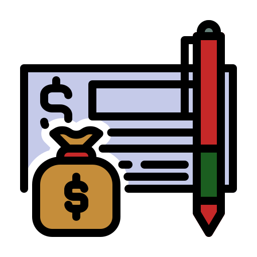 Bank check Generic Outline Color icon