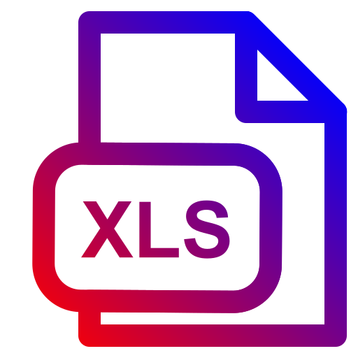 xls-extensie Generic Gradient icoon