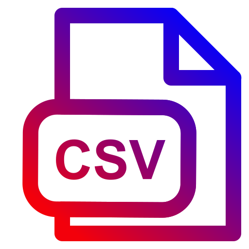 Формат файла csv Generic Gradient иконка