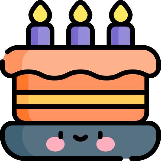 tort urodzinowy Kawaii Lineal color ikona