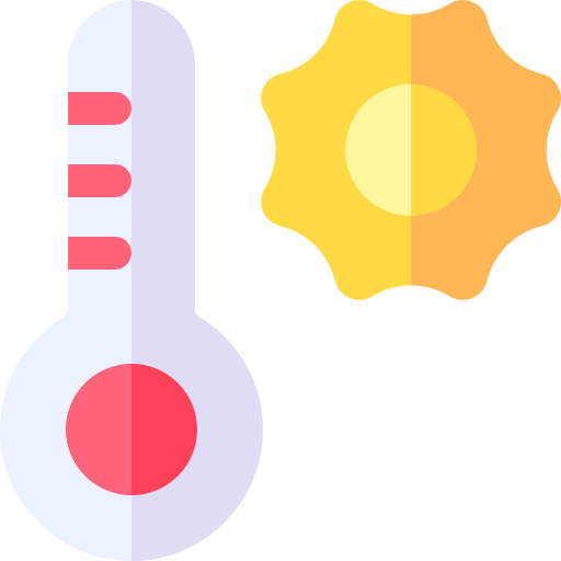 temperatuur Basic Rounded Flat icoon