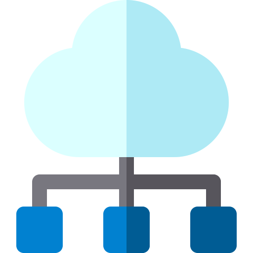cloud netwerk Basic Rounded Flat icoon