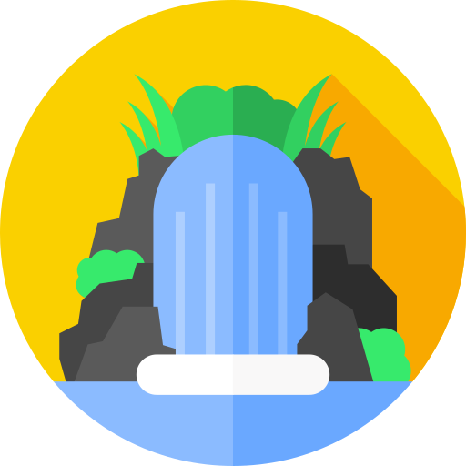 Waterfall Flat Circular Flat icon