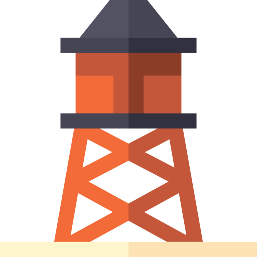 Water tower Basic Straight Flat icon
