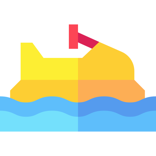 Bumper boats Basic Straight Flat icon