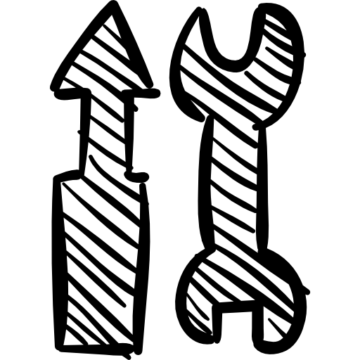 Отвертка и двойной гаечный ключ рисованные строительные инструменты Others Hand drawn detailed иконка