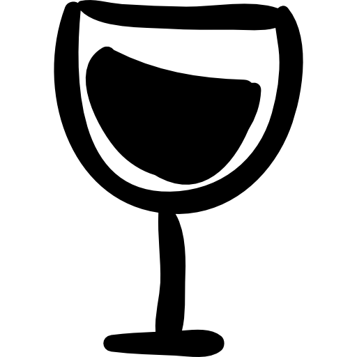 wijnglas met de hand getekende drank  icoon