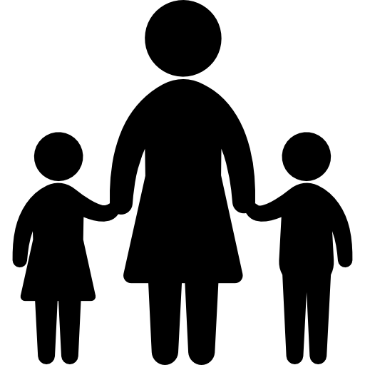 mãe com dois filhos  Ícone