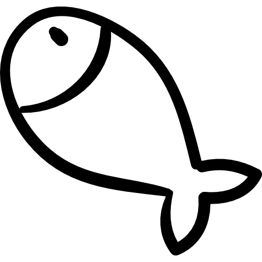 pez animal dibujado a mano  icono