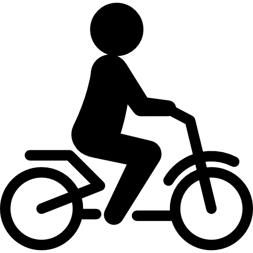 persona montando en bicicleta transporte ecológico  icono