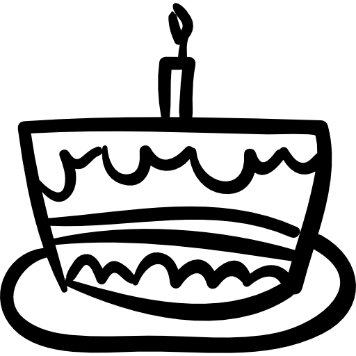 pastel de cumpleaños dibujado a mano comida de celebración  icono