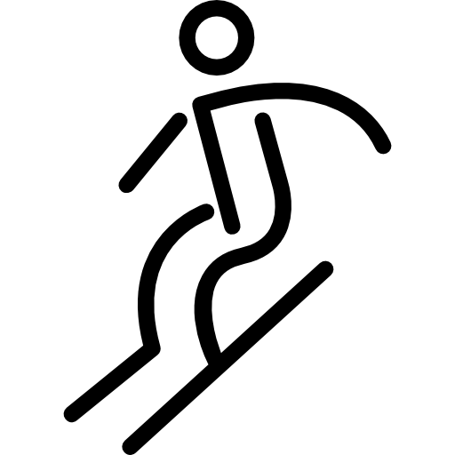 Skiing stick man  icon