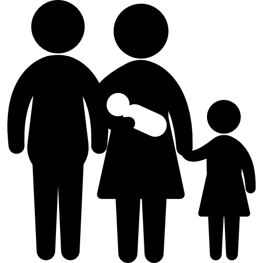 Семейная группа из четырех человек  иконка
