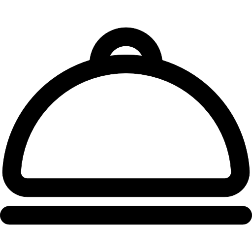 Food plate with cover outlined tool  icon