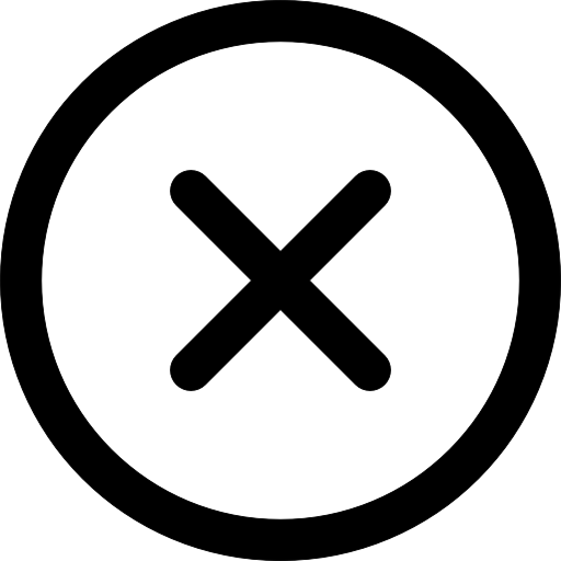 cerrar la cruz en el botón de interfaz circular delineado  icono