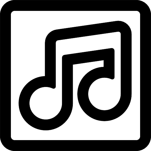 quadrato pulsante delineato nota musicale  icona