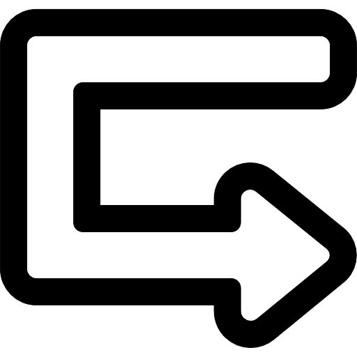 flecha rota ángulo delineado  icono