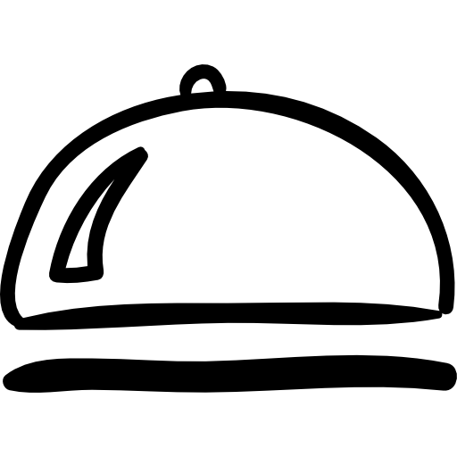 둥근 덮개가있는 음식 접시  icon