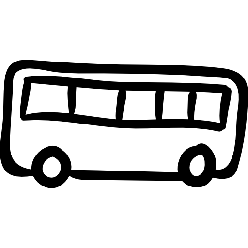 transporte de autobús dibujado a mano  icono