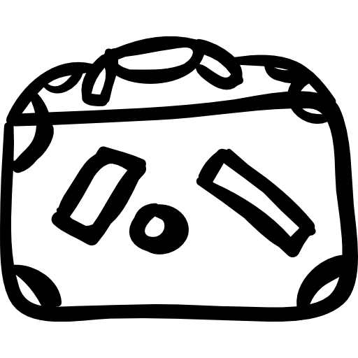 Baggage with labels hand drawn outline  icon