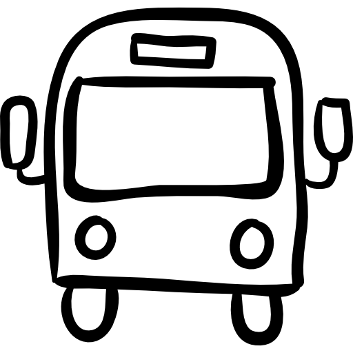 autobus z przodu ręcznie rysowane zarys  ikona