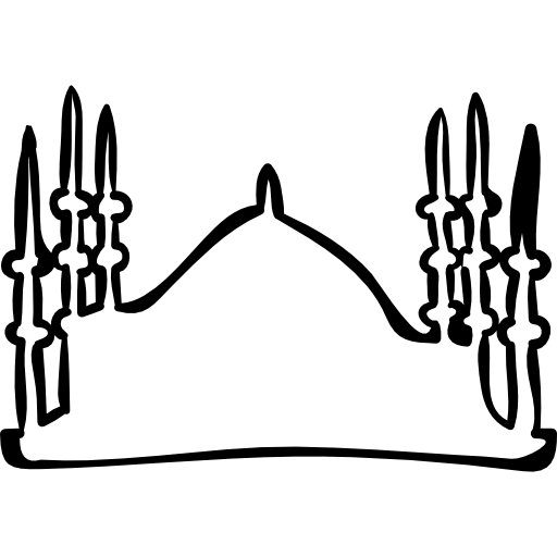 mezquita religiosa oriental dibujado a mano edificio contorneado  icono