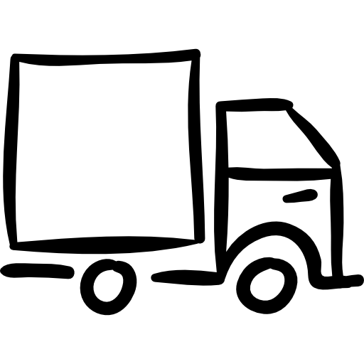 vehículo contorneado dibujado a mano de camión  icono