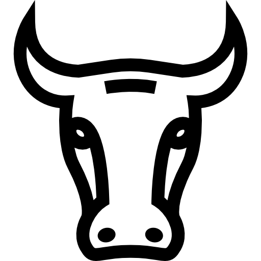 profilo frontale della faccia di toro  icona