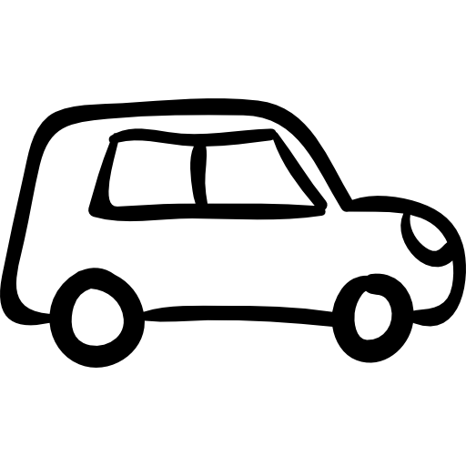 coche vehículo dibujado a mano contorneado  icono