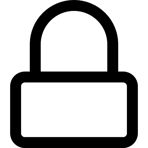 candado de seguridad delineado rectangular bloqueado  icono