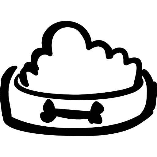 profilo disegnato a mano del piatto dell'alimento per animali domestici  icona