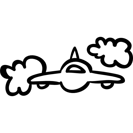 雲の間の ufo または飛行機の前線の輪郭  icon