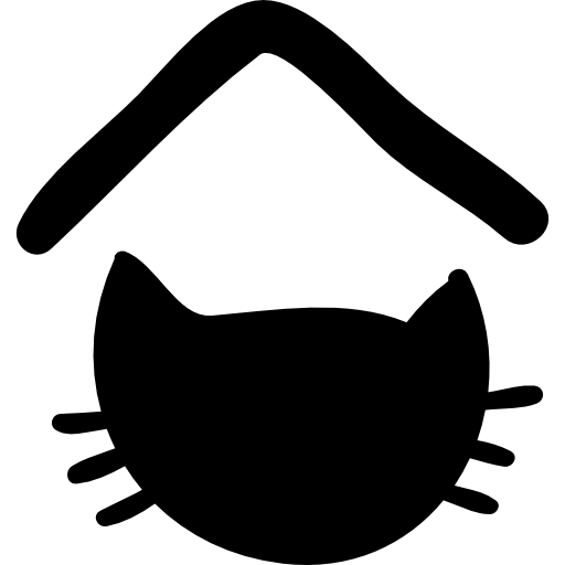 猫の頭のシルエットのペットホテルの看板  icon