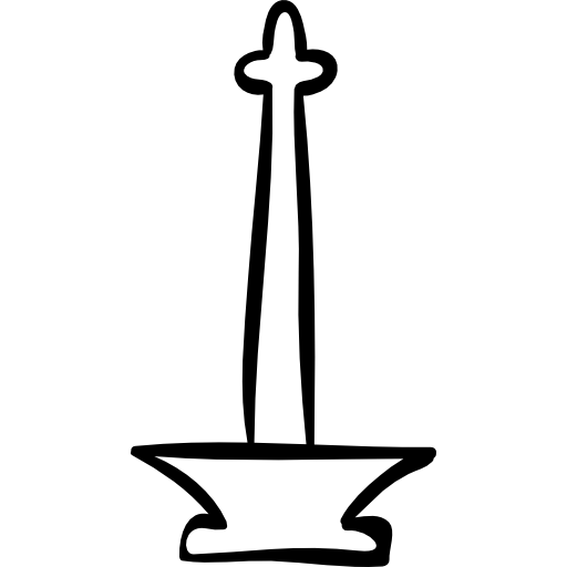 contour dessiné main croix religieuse  Icône